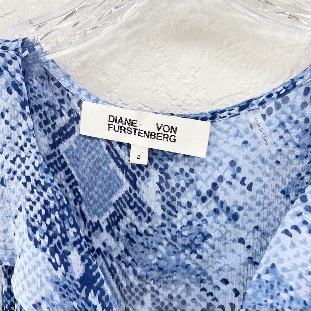 Diane Von Furstenberg Dvf Lacey Python Denim Blue… - image 3